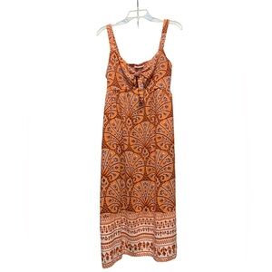 Knox Rose Orange Patterned Midi Dress